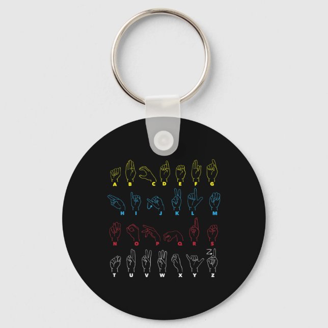 Asl Alphabet Teacher American Sing Language Asl Ch Keychain (Front)