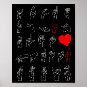 ASL Alphabet Teacher American Sing Language ASL Ch Poster