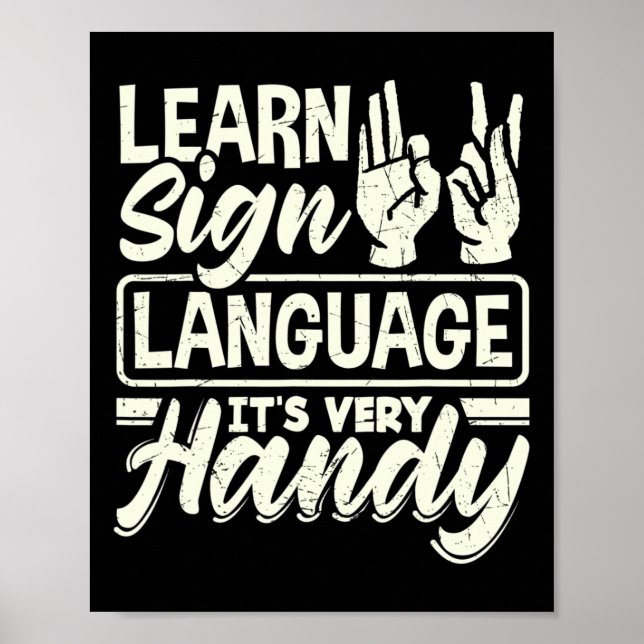 Asl Alphabet Teacher American Sing Language Its Ve Poster (Front)