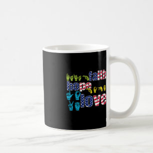 ASL American Sign Language 4th of July Faith Hope Coffee Mug