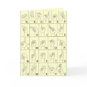 ASL American Sign Language A to Z Alphabet Card