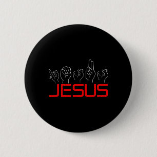 Asl American Sign Language Christian Deaf Awarenes Button