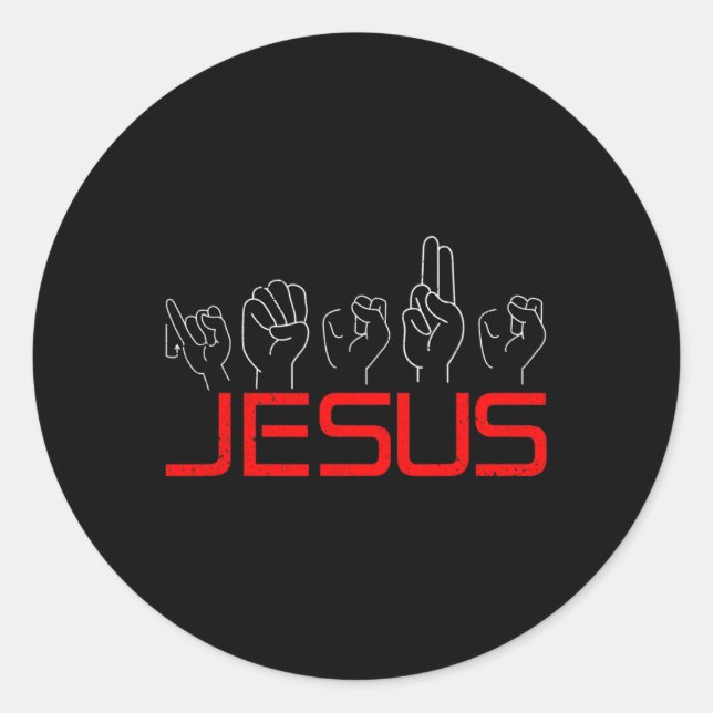 Asl American Sign Language Christian Deaf Awarenes Classic Round Sticker (Front)