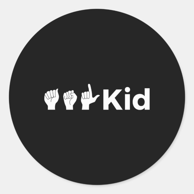 Asl American Sign Language Classic Round Sticker (Front)