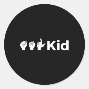 Asl American Sign Language Classic Round Sticker