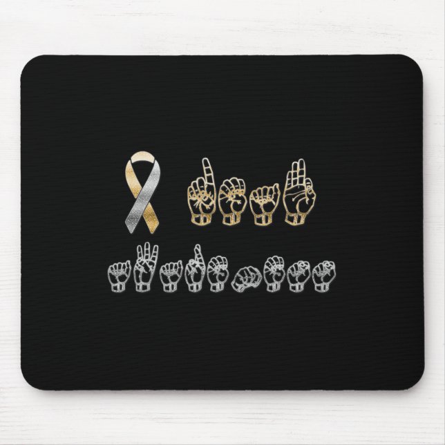 ASL American Sign Language Deaf Awareness  Mouse Pad (Front)