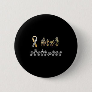 Asl American Sign Language Deaf Awareness Support Button
