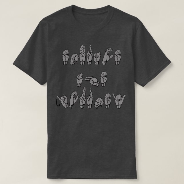 ASL American Sign Language Embrace the Journey T  T-Shirt (Design Front)
