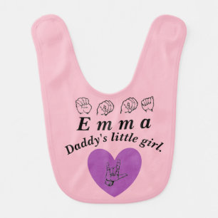 ASL American Sign Language Fingerspelled Emma Bib