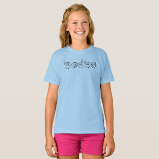 ASL American Sign Language Fingerspelled India T- T-Shirt