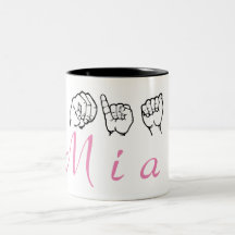 ASL American Sign Language Fingerspelled Mia