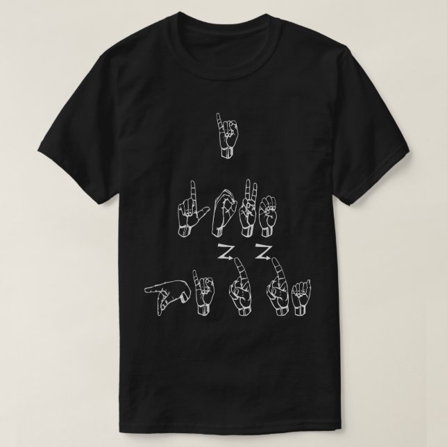 ASL  American Sign Language I Love Pizza T  T-Shirt (Design Front)