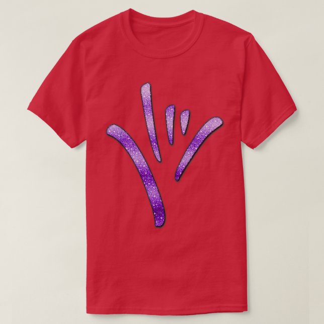 ASL American Sign Language I love you 7 T-Shirt (Design Front)