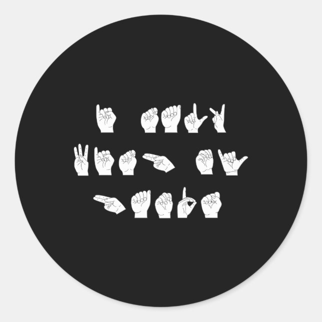 Asl American Sign Language I Talk With My Hands Classic Round Sticker (Front)