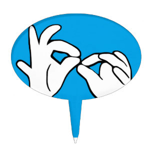 ASL American Sign Language INTERPRET Cake Topper