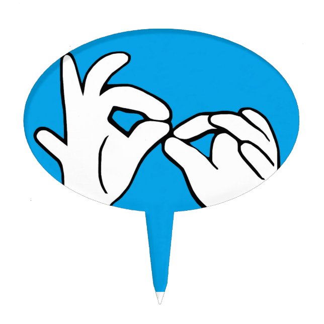 ASL American Sign Language INTERPRET Cake Topper (Front)
