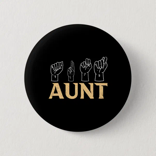 Asl American Sign Language Interpreter Deaf Awaren Button | Zazzle