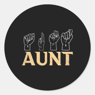 Asl American Sign Language Interpreter Deaf Awaren Classic Round Sticker