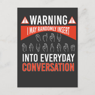 ASL American Sign language Interpreter Deaf Postcard