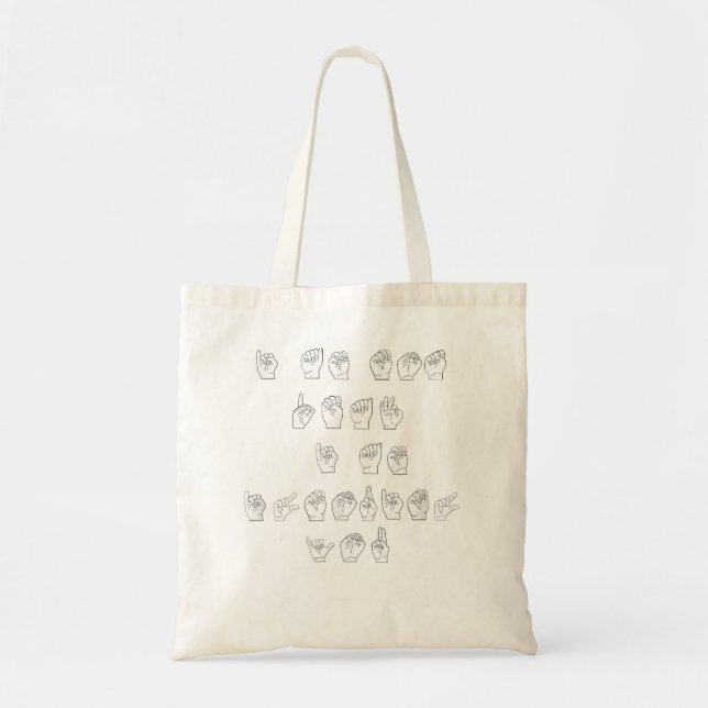 ASL American Sign Language Not Deaf Ignoring Woman Tote Bag (Front)