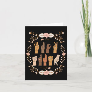 Asl Anti Trump Sign Language Floral Funny  Card