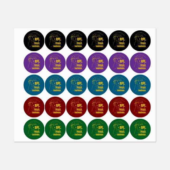 ASL Banana Design - Ripe, Peeled, Unbothered   Labels (Sheet)