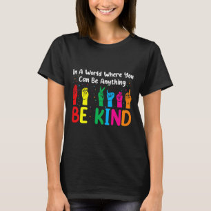 ASL Be Kind s Women Men ASL American Sign Language T-Shirt