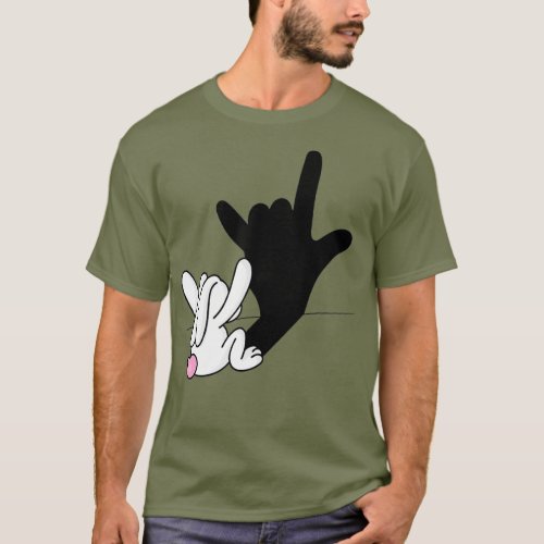 ASL Bunny Reflection I Love You Hand Sign Easter T_Shirt