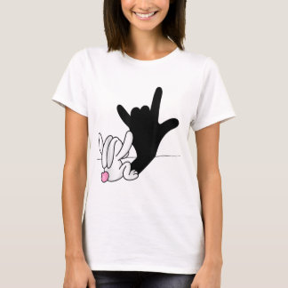 ASL Bunny Reflection I Love You Hand Sign Language T-Shirt
