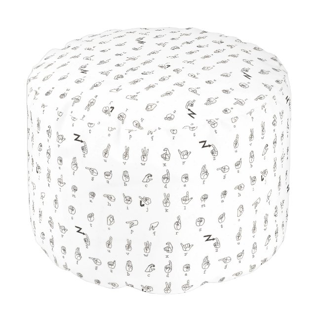 ASL Chart Pouf (Angled Front)
