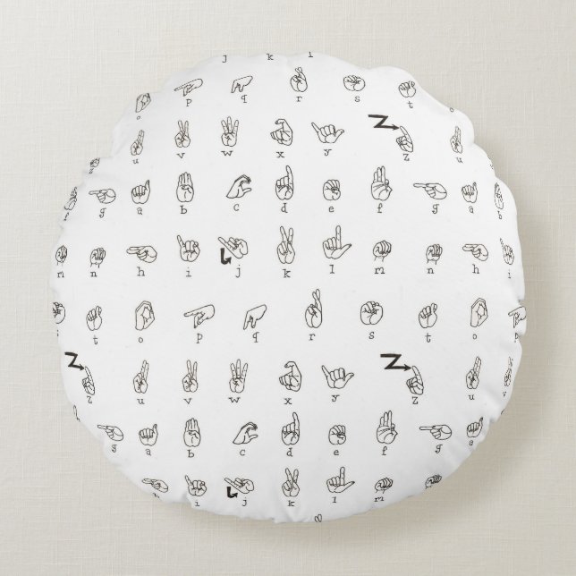 ASL Chart Round Pillow (Front)