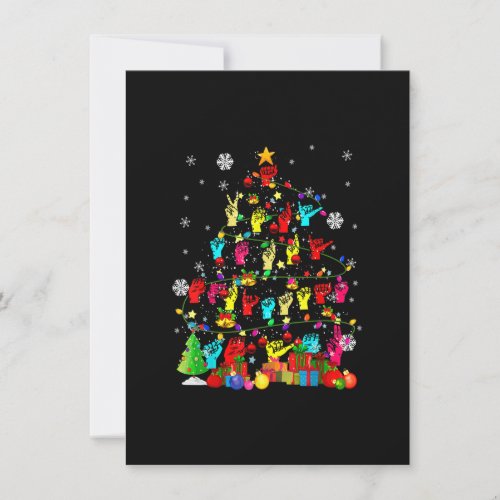 ASL Christmas Tree Xmas Lights ASL Sign Language H Invitation