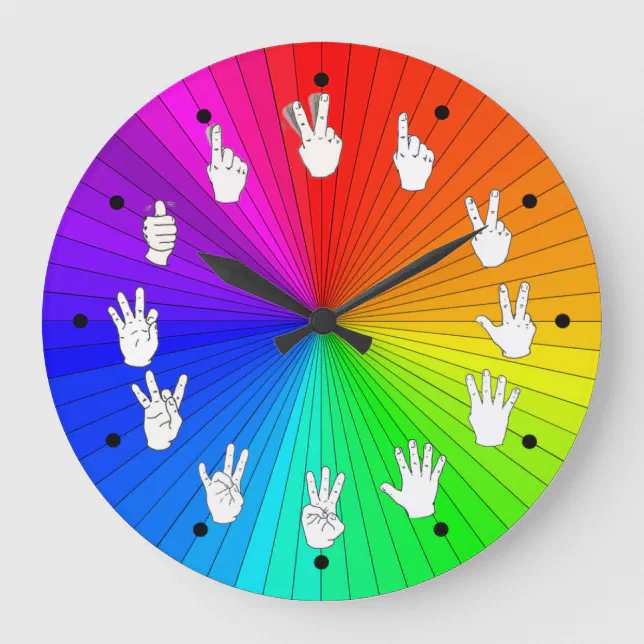 ASL Clock Rainbow Colour Wheel | Zazzle