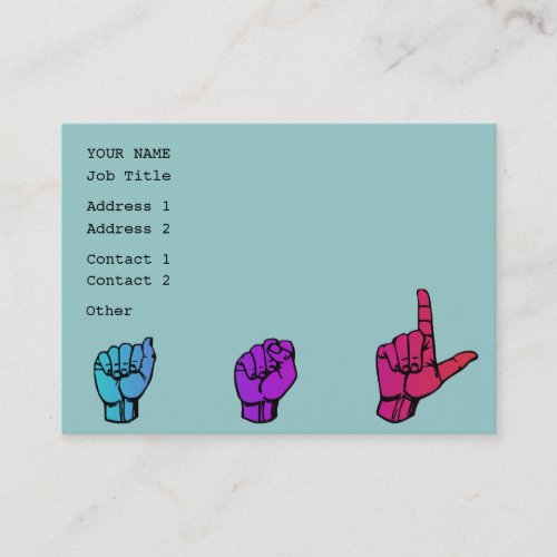 ASL Colorful Hands  Flowers Business Card