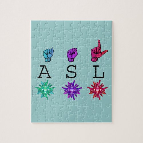 ASL Colorful Hands  Flowers Jigsaw Puzzle