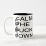 ASL CTFD Calm The F**K Down  #USAPatriotGraphics Two-Tone Coffee Mug