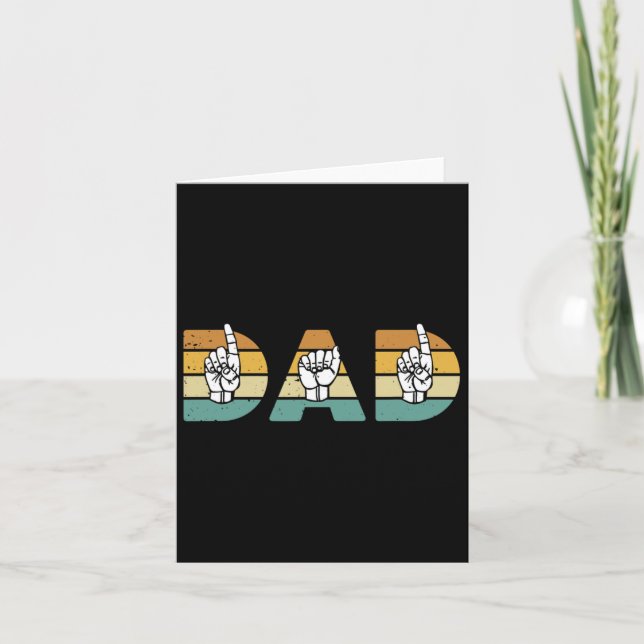 Asl Dad American Sign Language Deaf Awareness Supp Card (Front)