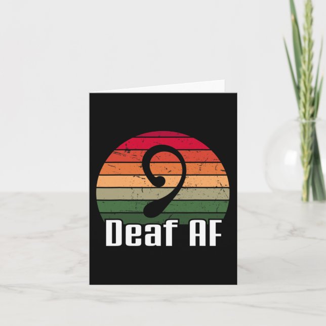 ASL Deaf AF Sign Language Deaf Awareness  Card (Front)