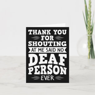 Asl Deaf Awareness Hearing Loss And Sign Language  Card