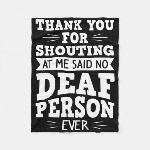 Asl Deaf Awareness Hearing Loss And Sign Language Fleece Blanket