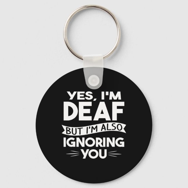 ASL Deaf Awareness Hearing Loss Deaf Culture and S Keychain (Front)