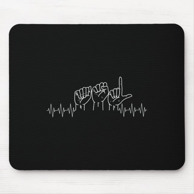 Asl Design For Asl Lover Deaf Day Awareness  Mouse Pad (Front)