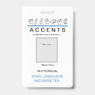 ASL Fingerspelled Professional ID Badge