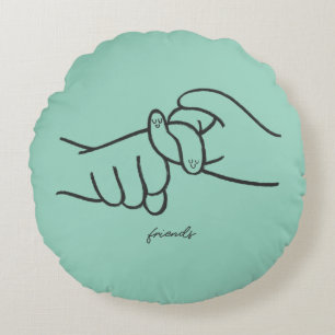 ASL Friends Round Throw Pillow – Sign Language