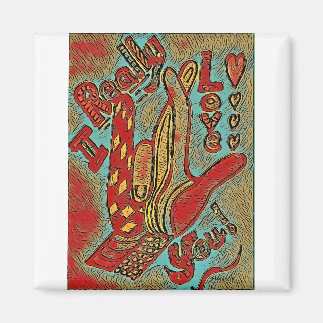 ASL Funky I REALLY Love You Magnet (Front)