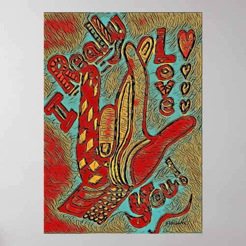 ASL Funky I REALLY Love You Poster