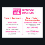 ASL Grammar Poster<br><div class="desc">Stop struggling with proper ASL grammar and trying to remember what goes where! Keep this poster nearby for quick reference and easy to understand examples to get you practicing and mastering your ASL grammar in no time!</div>