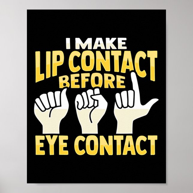 ASL Hand Gesture Deaf Hearing Loss Awareness 10 Poster (Front)