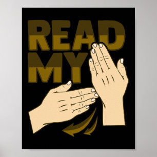 Asl Hand Gesture Deaf Hearing Loss Awareness 12 Poster