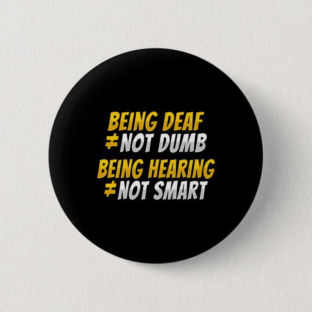 ASL Hand Gesture Deaf Hearing Loss Awareness 2 Button (Front)
